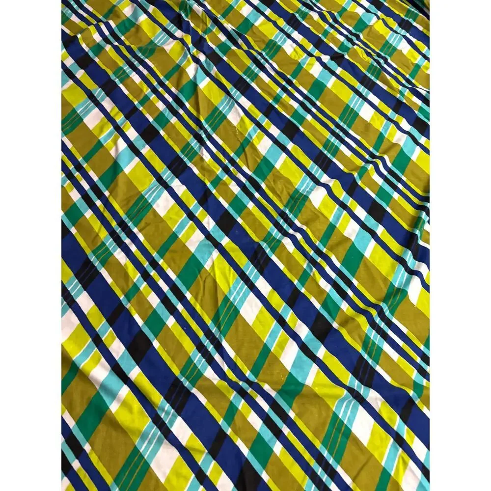 Blue‎ Green Bed Coverlet Sheet with Fringe 73